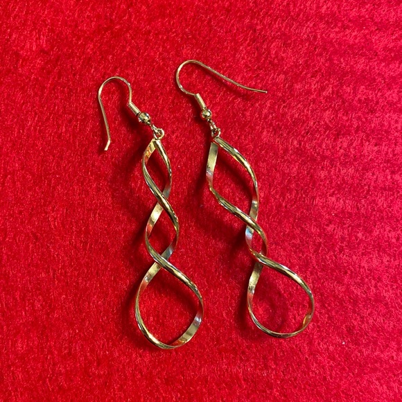 Golden Spiral Drop Earrings - Picture 8 of 11